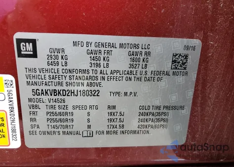 2017 Buick Enclave z USA, uszkodzony, nr VIN 5GAKVBKD2HJ180322